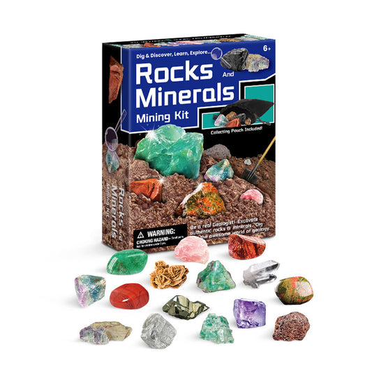 Gemstone Dig Kit DIY Activity Excavate 5 Real Crystals